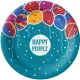 Тарелка одноразовая бумажная 180 мм  Happy People МИКС  50шт/уп