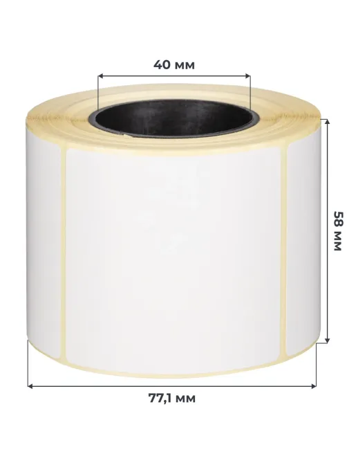 Термотрансферные этикетки ПГЛ 58х60 (4 шт.)+риббон WAX 60x100 в комплекте