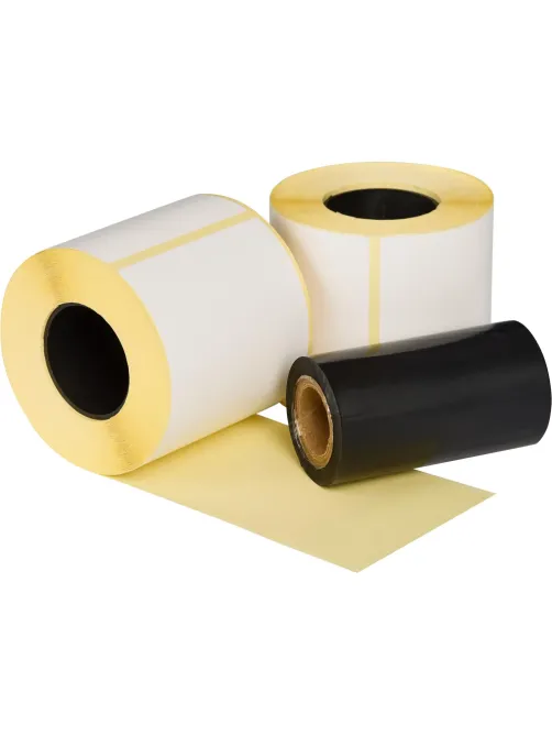Термотрансферные этикетки ПГЛ 75х120 (3 шт.)+риббон WAX 80x100 в комплекте