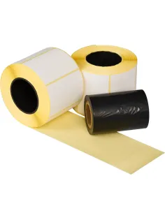 Термотрансферные этикетки ПГЛ 58х40 (4 шт.)+риббон WAX 60x100 в комплекте