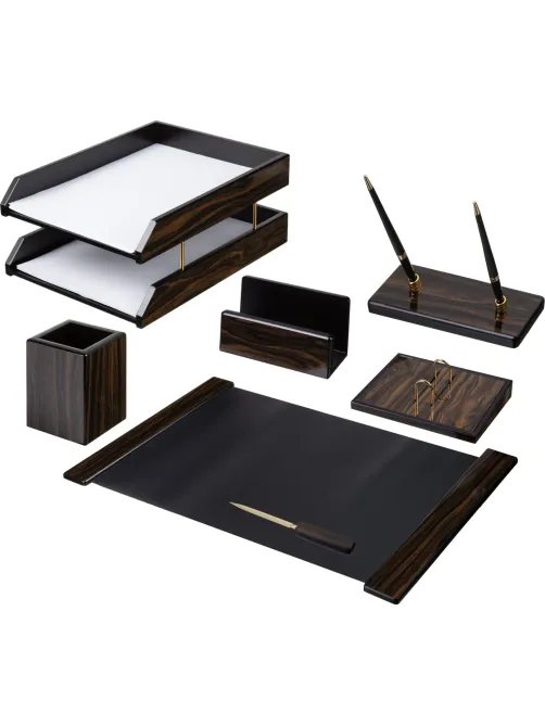 Набор настольный MDF 8FE-1A на 8 предметов, ламинат, черное дерево