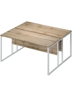 Раб.станция Комус Мебель К-Loft 241S019 1580х1370 2раб.м. дуб натур/бел