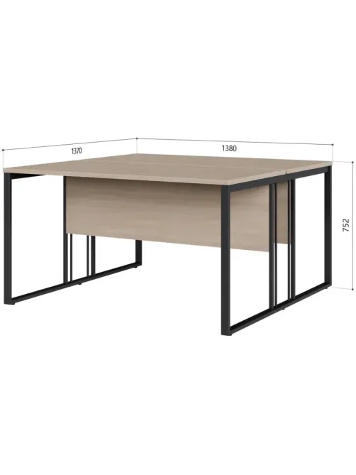 Рабочая станция К-Loft 241S005 2раб.места Ш1380 дуб скандин