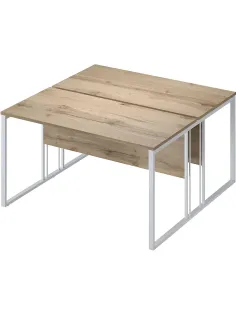Раб.станц.Комус Мебель К-Loft 241S018 1380х1370х752 2раб.м. дуб натур/белый