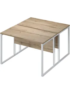 Раб.станция Комус Мебель К-Loft 241S017 1180х1370 2раб.м. дуб натур/бел