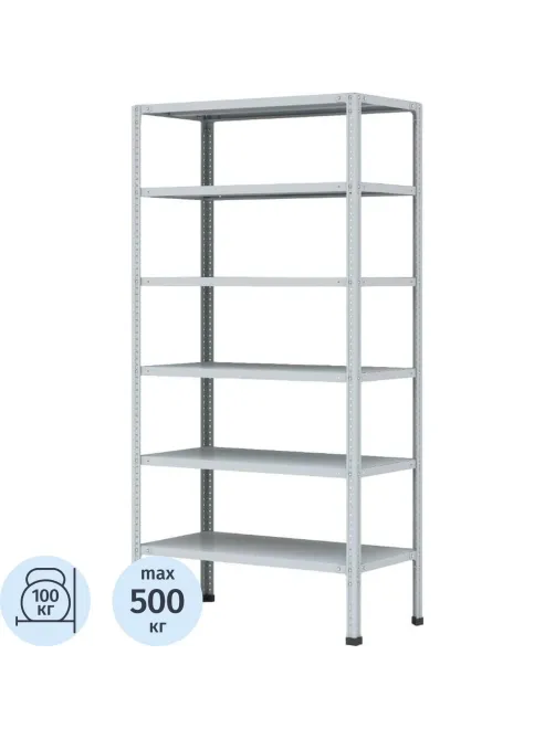Стеллаж металлический P_МС-236/500 с 6-ю полками 1000х300х2000
