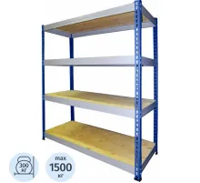Стеллаж металлический MZ_МКФ18614-2.5   груз. 4 полки 1830х610х2500