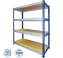 Стеллаж металлический MZ_МКФ15614-2.0   груз. 4 полки 1525х610х2000