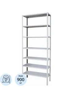 Стеллаж металлический P_МС-257/600 с 7-ю полками 1000x600x2500