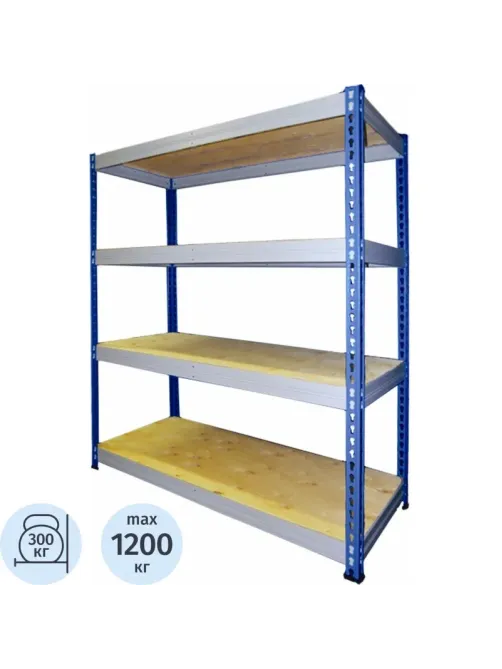 Стеллаж металлический MZ_МКФ15614-2.0   груз. 4 полки 1525х610х2000