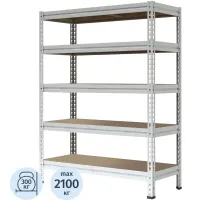 Стеллаж металлический P_МС-Т 15515-2.5   с 5-ю полками 1550х535х2500