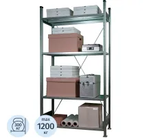 Стеллаж металлический Klesto НE204-412 4 полки 1330х400х2000