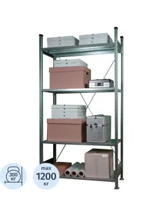 Стеллаж металлический Klesto НE204-412 4 полки 1330х400х2000
