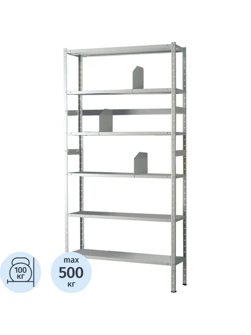 Стеллаж металлический MS Standart 220/100x30/6 полок
