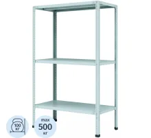 Стеллаж металлический P_МС-133 с 3-мя полками 700х300х1000