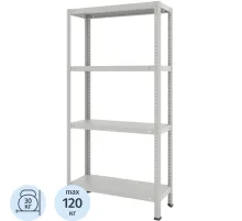 Стеллаж металлический Ульт_Everest Lite-30-30/75/150-4 (RAL 7035)