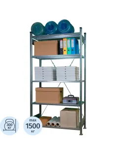 Стеллаж металлический Klesto НE255-412 5 полок 1330х400х2500