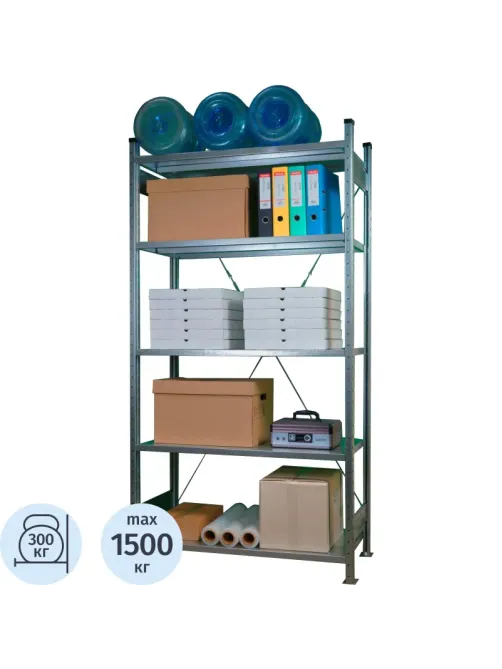 Стеллаж металлический Klesto НE255-412 5 полок 1330х400х2500