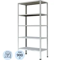 Стеллаж металлический P_МС-255/900 усиленный с 5-ю полками 1000х500х2000