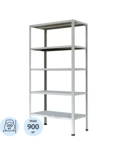 Стеллаж металлический P_МС-255/900 усиленный с 5-ю полками 1000х500х2000