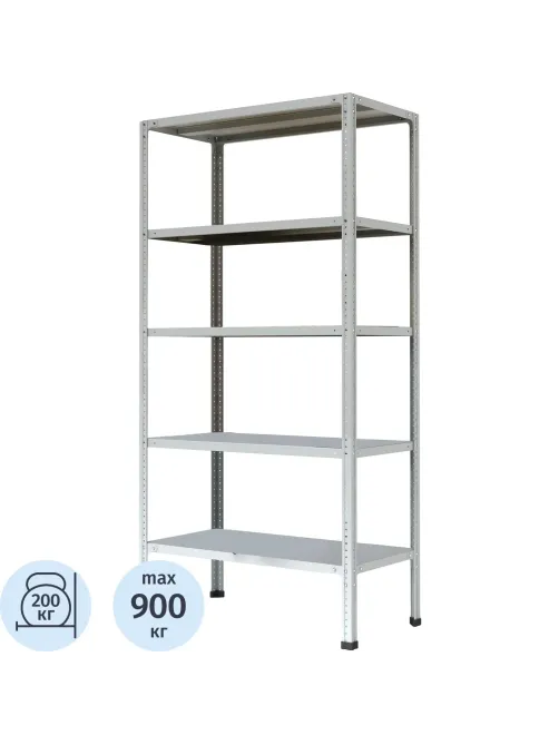 Стеллаж металлический P_МС-255/900 усиленный с 5-ю полками 1000х500х2000
