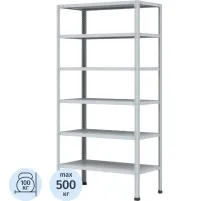 Стеллаж металлический P_МС-256/500 с 6-ю полками 1000х500х2000