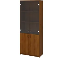 Шкаф Эко/Этюд   закр.со стеклом  1997x768x370(5 секций)орех франц 2659
