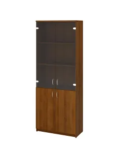 Шкаф Эко/Этюд   закр.со стеклом  1997x768x370(5 секций)орех франц 2659