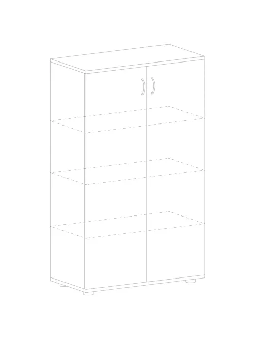 Шкаф IN Рондо закрытый средний Ш-32(2) береза 804х450х1445