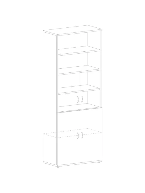 Шкаф SH_Стратегия   со стеклом выс.S75 (154716) Н.Милано ср