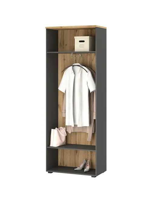 Гардероб узкий К-Loft 241H010 выс.2106 дуб натур./графит