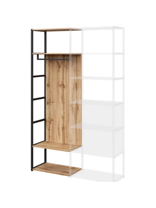 Секция гардеробная K-Loft 241H029 645х400х2105 дуб натур/черный