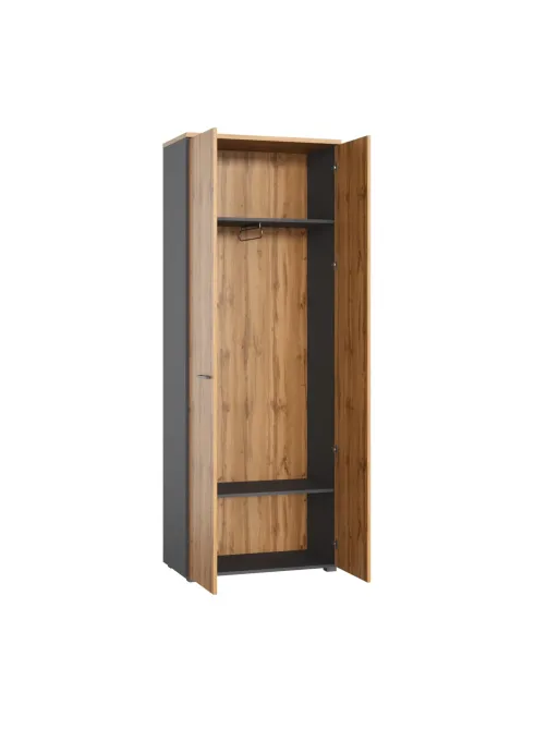 Гардероб узкий К-Loft 241H010 выс.2106 дуб натур./графит