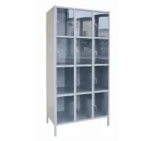 Шкаф для сумок N_ШМ-12КХ-С, 12 ячеек, оргстекло 898х500х1862