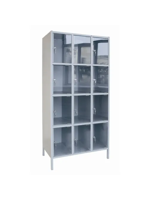 Шкаф для сумок N_ШМ-12КХ-С, 12 ячеек, оргстекло 898х500х1862