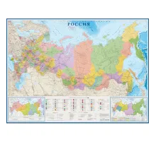 Карта настенная Россия политико-администр/1:4млн.2,17х1,60м,КН130