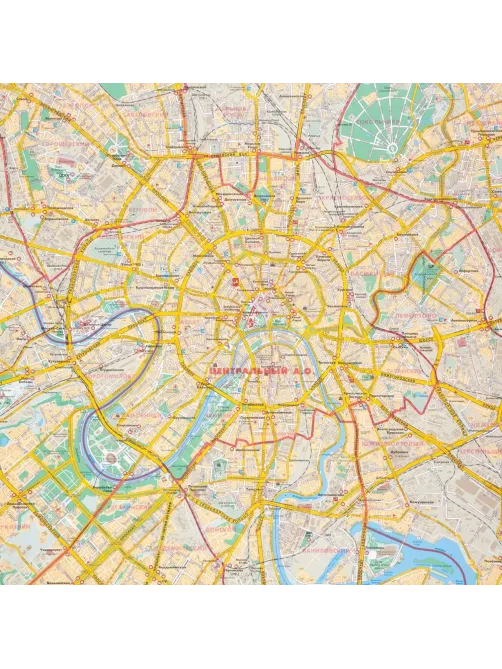 Карта настенная Москва соврем. с каждым домом 1:34тыс., КН123