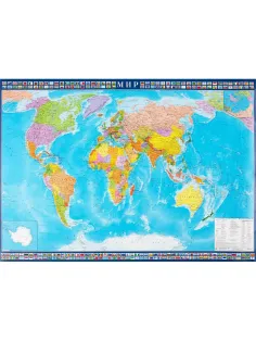 Карта настенная Мир политическая  1:25млн.,1,43х1,02м