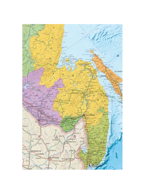 Карта настенная Россия политико-администр/1:4млн.2,17х1,60м,КН130