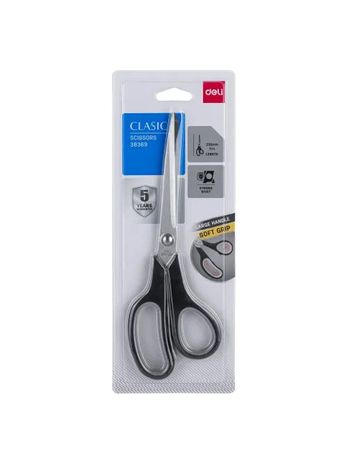 Ножницы Deli E38369 Essential Soft офисные 230мм ТПЭ сталь ассорти
