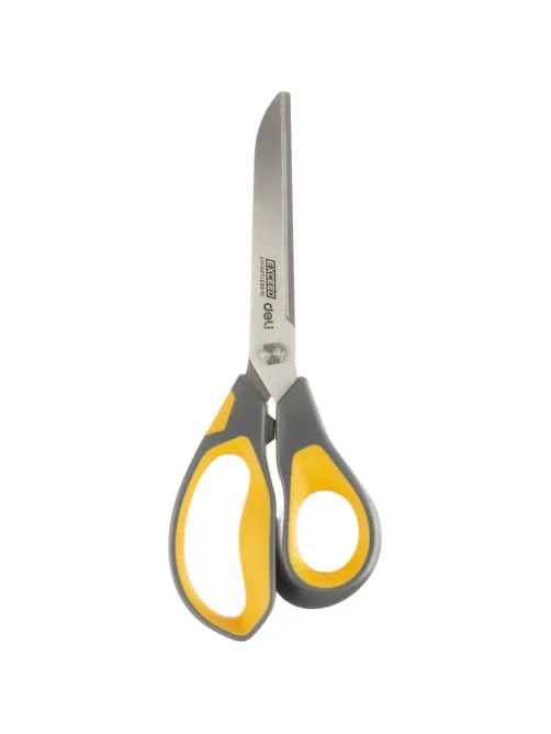 Ножницы Deli E77762 Yellow 210мм,прорезин.ручки желт-сер,лезвия сталь,блист