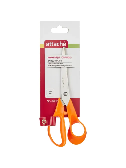 Ножницы Attache Orange 177 мм с пластик. эллиптическими ручками,цвет