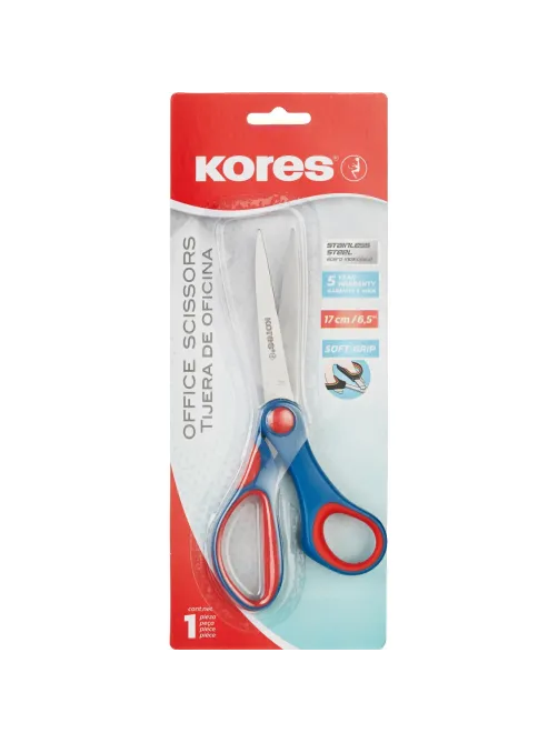 Ножницы Kores Softgrip 170 мм с пласт.прорезин.анатом.руч.цв.вассорт