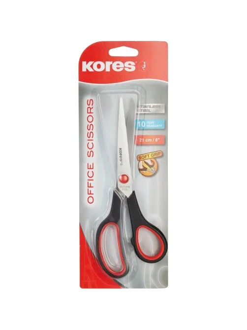 Ножницы Kores Softgrip 210 мм с пласт.прорезин.анатом.руч.,цв.в ассотр