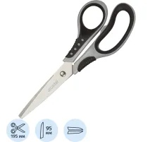 Ножницы Attache Graphite 195 мм с пласт.прорез.анатом.руч.чёр./сер.цв