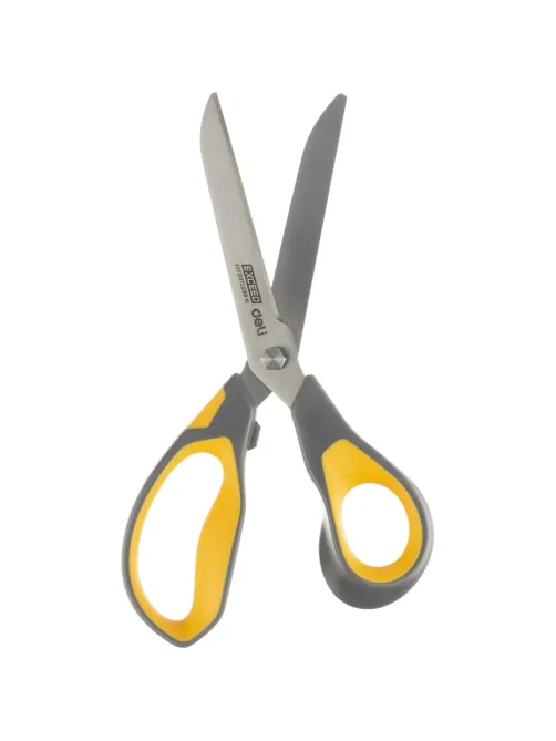 Ножницы Deli E77762 Yellow 210мм,прорезин.ручки желт-сер,лезвия сталь,блист