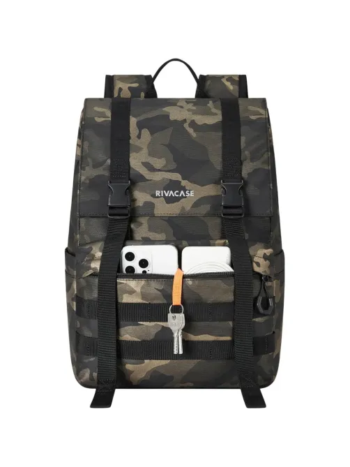 Рюкзак для ноутбука RIVACASE 7621 brown camo Sherwood-ECO Rolltop 15л 15.6