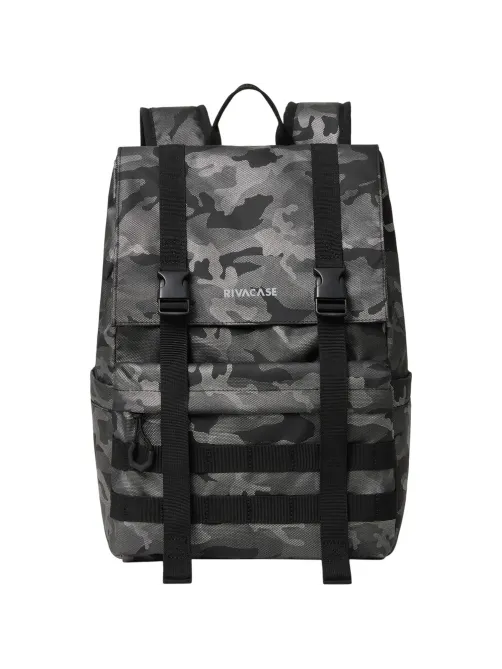 Рюкзак для ноутбука RIVACASE 7621 grey camo Sherwood-ECO Rolltop 15л, 15.6
