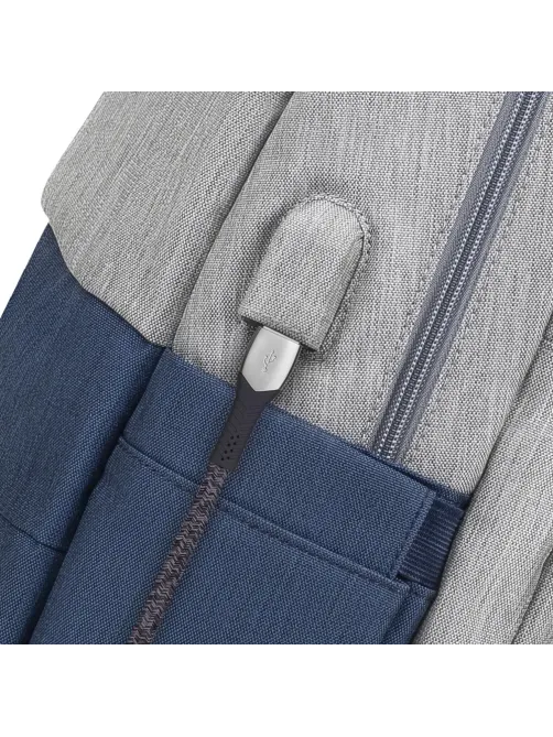 Рюкзак для ноутбука RIVACASE 7567 grey/dark blue 17.3/6