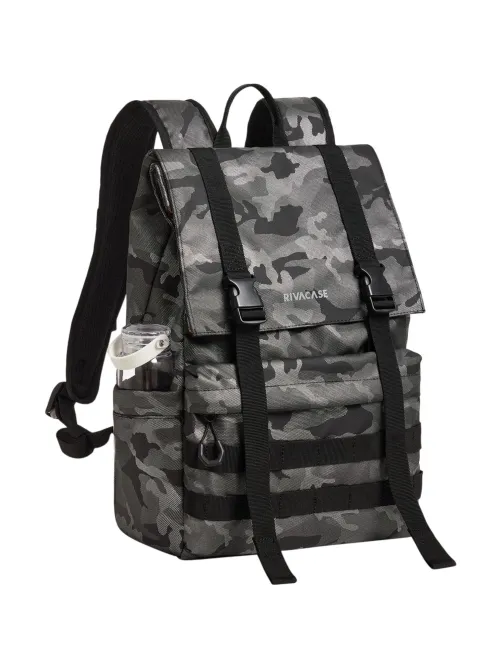 Рюкзак для ноутбука RIVACASE 7621 grey camo Sherwood-ECO Rolltop 15л, 15.6